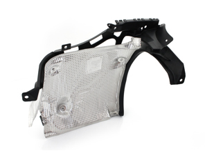 Supporto laterale paraurti posteriore con scudo termico. Porsche 997.1 C2/C2S - 99750563200, 99750563204, 99750563208, 99750563104, 99750563108