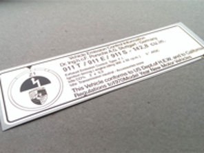 Distributiesticker, VS, voor Porsche 911 E / 911S / 911 T (1973) - 91100651400, 91100651401