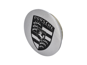 Wheel Cap Silver with Black crest metal for Porsche - PCG36103201, PCG36103202