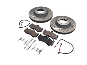 Vordere Bremsscheiben und Bremsbeläge (350 x 34 mm). Passend für Porsche 997 I422 Zentralverschlussfelgen. - 99735140502, 99735140602 - PFL30905, PFR31005