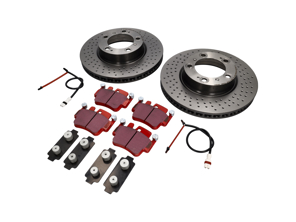 FRONT Brake Disc Package with EBC Sport Brake Pads Porsche 996 C2/C4 - 99635140X01BRE, 99635140X01, DP31514C, 99661236501, 99635108802