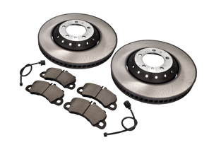 FRONT Brake Pads and Brake Disc Package. Porsche Cayenne S Coupe 9YA Disc size 390mm X 38mm - 9Y0615301AB, 9Y0615302AB, 9Y0698151T, 9Y0907253B