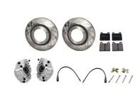 Bremssattel, Bremsscheibe und Bremsbelagsatz vorne. Porsche 911 3.2 Carrera 1984-89 - 91135104122, 91135104123, 91135142503, 91135142603, 91135195006, 91135194901, 91135195001, 91135195002, 91135195008, 91135195011, 90135199700, 91135193800, 91135194401, 91135194405, 91135195000, 92335190100, 94435195006