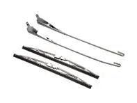 Wiper arm with blades, front, SET OF 2, Silver. Porsche 911 1965-94 - 9500001, 1698301210, 90162893000