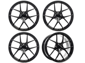 Juego de llantas de aleación Titan 7 Forged T-S5 Split de 5 radios de 21" en negro Wicked. Porsche 9J1 Taycan - TS502195050513071WB, TS502111555513071WB