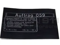 Sticker Air Conditioner. Porsche 996 / 997 - 95570114100, 95570114100
