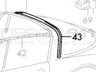 Joint de barre arrière de fenêtre souple Targa. Porsche 911/912 65-71 - 90156591440