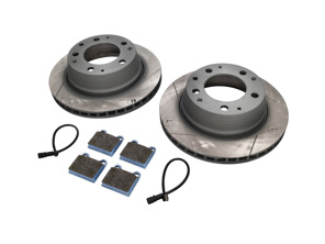 HINTEN Sportbremsbeläge und Schlitzbremsscheibenpaket. Porsche 911 3.2L 1984-89 - 91135295006, 91135295007