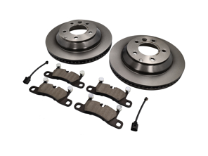 Rear brake pads and brake disc package. Porsche Cayenne 958 - 95535240131, PAA698451A, 95861236550, 95535240131BRE, PAA698451ABRE