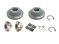 Satz Bremssattel, Bremsscheibe und Bremsbeläge hinten. Porsche 911 3.2 Carrera 1984-89 - 91135242500, 91135242600, 91135204108, 91135204109, 91135295006, 91135295007