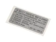 Air conditioner sticker. Porsche 964 (USA) - 96470114101 - PAKK1
