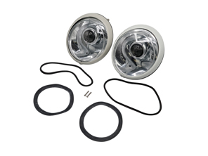 Kit conversione faro LED LHD con riflettore cromato e lenti trasparenti. Porsche 911/964 - 91163102400, 91163111300, 90163110100 - EL13 CR.RCL.BLK, EL13 CR.RCL.CR, EL13 CR.RCL.PR
