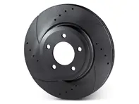 Drilled and slotted brake disc rotor, Rear. Porsche 987/981/718 Boxster and Cayman - 98735240101