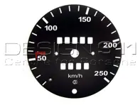 Echelle Speedo pour conversion de miles en km/h (250 KM/H) pour Porsche 911 69-74 (250KM/H) - 91164150100, 911886-02