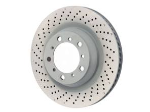 Disco freno posteriore, monoblocco forato, 330x28 mm. Porsche 981 Boxster Spyder / 982 Boxster GTS / 982C Cayman GTS - 98135240300, 98135240400 - PRL39823, PRR39824