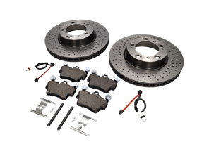 Plaquettes de frein avant et ensemble de disques de frein. Porsche 987 Boxster S / Cayman S - 99635140501, 99635140601, 99735193906