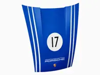 Décoration murale pour capot de voiture 911 - Course (fond bleu)
