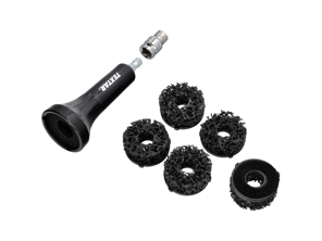 Over de tapeind wielnaaf reiniger set. tekstar
