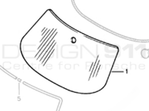 Pare-brise avant, vert avec teinte supérieure verte. Porsche 911/912 65-84 - 91154101100