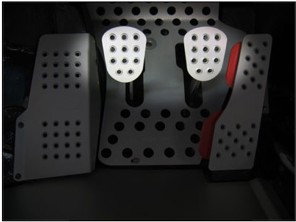 Rennline Aluminium Clutch/brake pedal 2 piece. Perforated. UNIVERSAL - P21, P4625