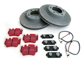 Pacchetto dischi freno con pastiglie freno Sport EBC Porsche 997 C2 3.6L - 99735140501, 99735140601, 99761267701, 99635208602, 99635194800, 99635194802, 98035193900