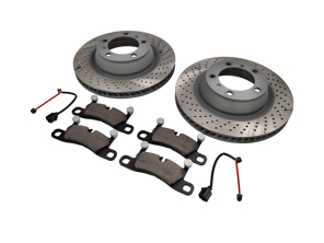 ACHTER Remblokken en Remschijf Pakket Porsche 991 3.4L - 99135240100, 99135240200, 99135293904, 99135240100SEB, 99135240200SEB, 99160918300, 99135293904BRE, 90026904701, 9A700758500, 97035295900