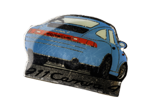 Pin's Badge 'Porsche 911 Carrera 4' Bleu