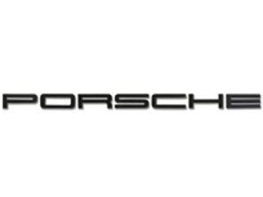 Emblème de couvercle de coffre « PORSCHE », en noir. Porsche 911 1972-73 - 91155903100