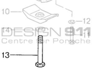 Staffa del cuscinetto di supporto del cambio Rondella del bullone a testa esagonale. Porsche 993 C4 / 993 C4S / 993 Turbo MANUALE - 90008307409