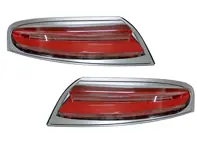 Rear indicator units, Full LED with Silver Rim + LED Sequential Turn Signal for Porsche 996 - 99663148500, 99763148600, 99663148602, 99663148502, 99663143301, 99663143401, 99663143303, 99663143403 - DP122-CRSL