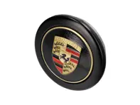 Radkappe 'Fuchs' schwarz mit Goldwappen für Porsche