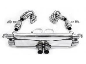 Système d'échappement sport CARGRAPHIC GT rétrocompatible avec collecteur ID42 GT, sans chauffage ni valves, look GT3. Porsche 964 Carrera 2/4/RS - 96411104504, 96411104605, 96411104502, 96421103905, 96421103932, 96421104004