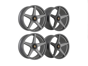 Set di cerchi in lega leggera a cinque razze con fissaggio centrale di Ninemeister. Porsche 991.2 GTS - wheels, 9M991.2GTS5S