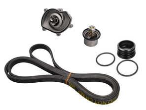 Wasserpumpen-, Riemen- und Thermostat-Einsatzsatz. Porsche 957 Cayenne S / GTS / Turbo - 94810603301, 94810612500, 94810612501, 7PP903137, 95510225100, 94810610103