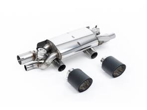 Milltek 运动型排气后消音器（PSE），带 GT-115 碳纤维尾嘴。适用于 2015-19 款保时捷 991.2 3.0LT / S / GTS - 9P1251053A, 9P1251053C, 9P1251053B, 9P1251053D - SSXPO202