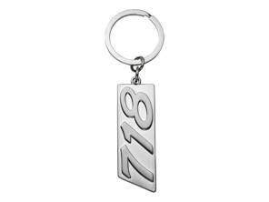 Porsche Schlüsselanhänger mit 718 Schriftzug, Silber. - WAP0500300S718
