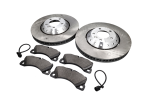Front brake pads and brake disc package. Porsche Cayenne 958 turbo - 95835140350, 95835140450