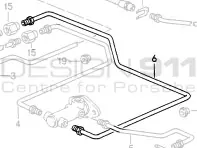 Linea del freno a pinza. Cilindro principale all'attacco posteriore. Porsche 944Turbo - 95135503303