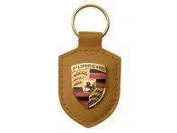 Leren sleutelhanger met Porsche kuif, TAN - WAP0500930E
