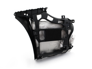 Supporto laterale paraurti posteriore con paracalore. Porsche 997.2 C2 - 99750583103, 99750583203, 99750583105, 99750583205