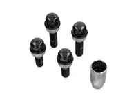 Kit bulloni antifurto per ruote (+7mm/+15mm più lunghi). Placcati neri per Porsche - PAF009593, 971698030B, WHT004676A, WHT006978, 00004460291