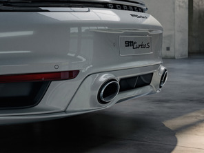 Tailpipes in Silver of the sports exhaust system. Porsche 992 Turbo / Turbo S - 992044231
