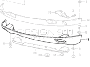 Voorspoiler onderste gedeelte. Porsche 957 Cayenne - 95550551311G2X