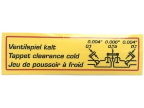 Motorsticker (folie) Klepspelingsticker Super 90+. Porsche 356 C - 64470101500 - 356234-11-F