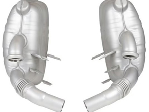 Auspufftopf / Schalldämpfer HINTEN OE-Style mit TÜV/EWG-Zulassung. Porsche 996 - 99611112155, 99611112156, 99611112157, 99611113154, 99611113157, 99611113168, 99611112255, 99611112256, 99611112257, 99611113254, 99611113257, 99611113268 - 1620609570, 1620609580, 96.335S-1, 96.335S-2