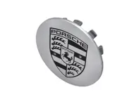 Radkappe in Silber mit Porsche Wappen. Porsche 955 Cayenne - 955361303019A1, 00004460600