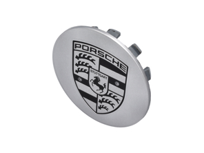 Radkappe in Silber mit Porsche Wappen. Porsche 955 Cayenne - 955361303019A1, 00004460600