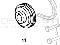 Poulie pour pompe à palettes. Porsche 928 82-84 - 92834744108, 92834744112