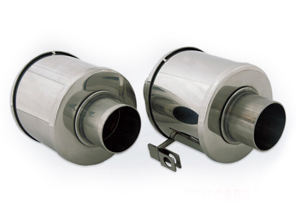 Scatole alette riscaldamento, acciaio inox - coppia. Porsche 356B / 356C - 64421102505, 64421102605 - 9230002