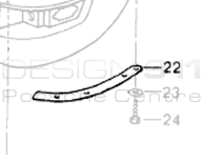 Striscia di fissaggio del paraurti anteriore. Porsche 965Turbo - 96550503301, 96550503401